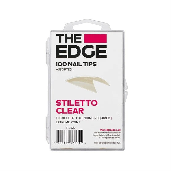 Clear Well-Less Stiletto Nail Tips (Box of 100 Assorted) – The Edge Nails