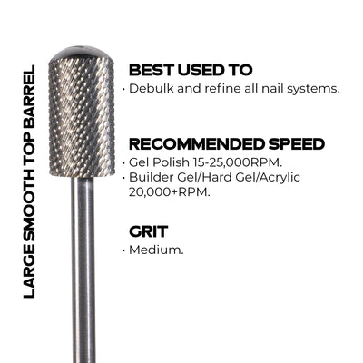 Large Barrel Smooth Top E-File Bit