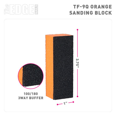Orange 3-Way Sanding Block - Grit 100/180