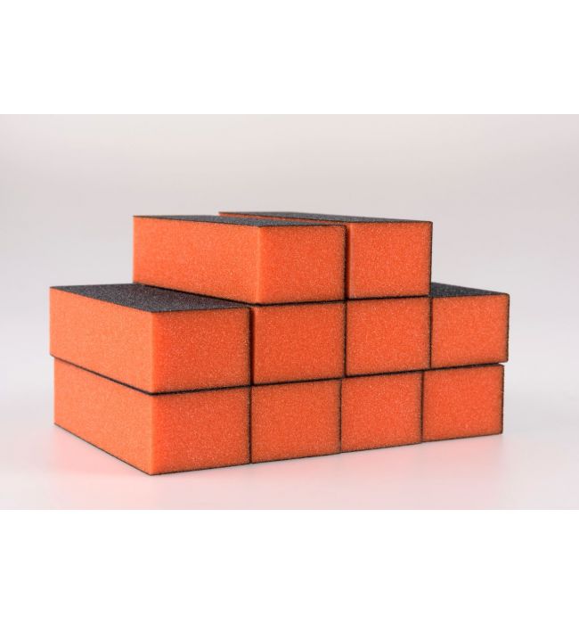 Orange 3-Way Sanding Block - Grit 100/180 (Pack of 10)